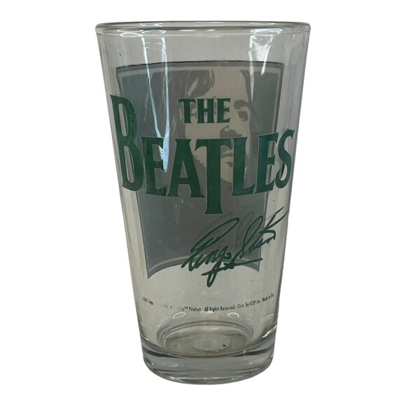 ringo star beatles green pint drinking glass vintage - Picture 1 of 3